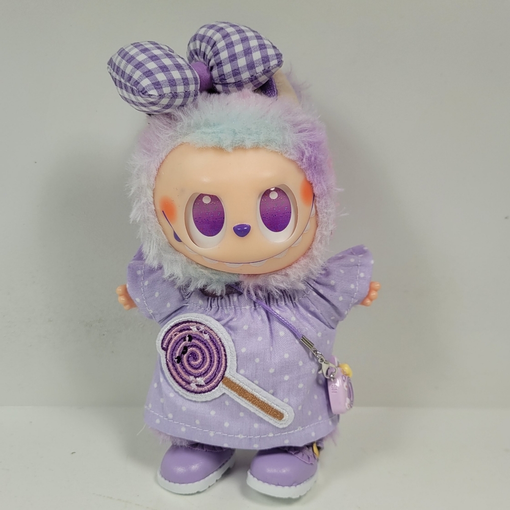 Labubu Purple Plush Lollipop Design Outfit, No Doll